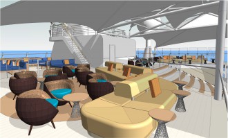 Neuer Lounge Bereich auf Deck 15 der Mein Schiff 6