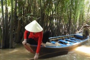 Das Fortbewegungsmittel der Wahl im Mekongdelta ist das Sampan-Boot