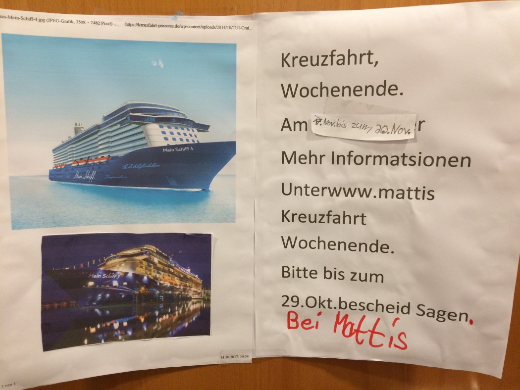 Einladung von Mein Schiff Fan Mattis