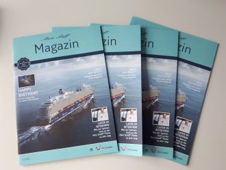 Das Mein Schiff Magazin ist kostenfrei im TUI Cruises Online Shop erhältlich