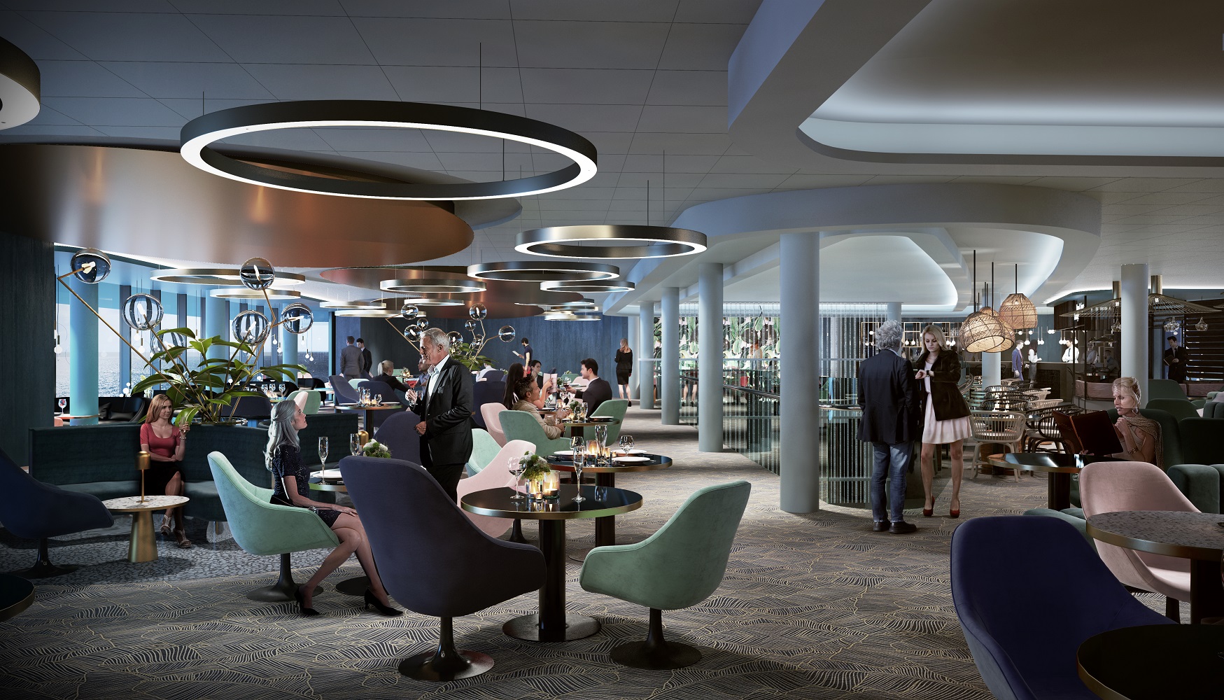 Von Aisslinger designt: die Schau Bar der neuen Mein Schiff 2 von TUI Cruises